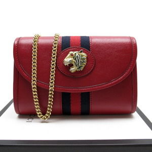 Gucci Rajah Tiger Head 2Way Bag Leather Red